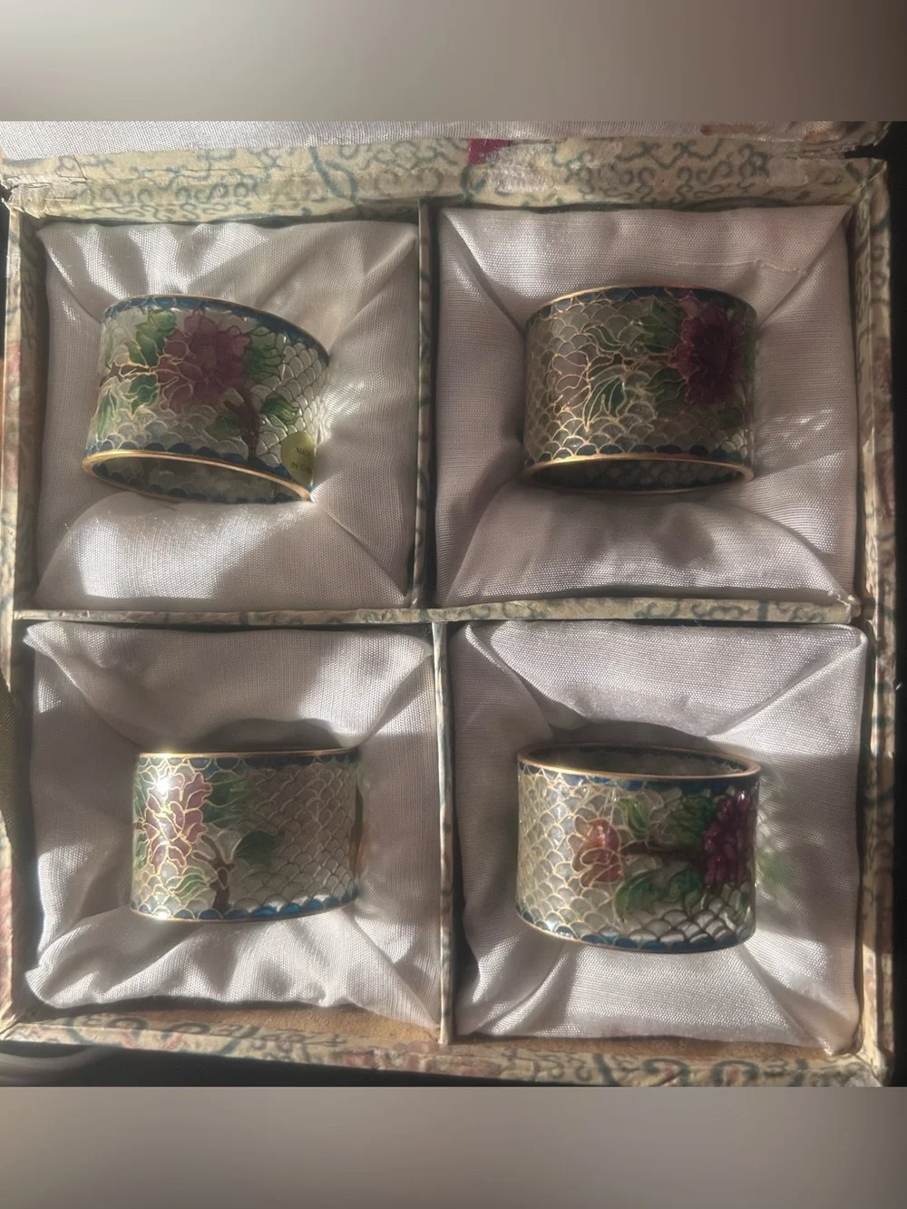 Vintage Chinese Plique-à-Jour Cloisonné Napkin Rings!